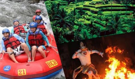 Bali Travel Online | Best Bali Rafting  - Telaga Waja Rafting + Ubud Art Village + Kecak & Fire Dance